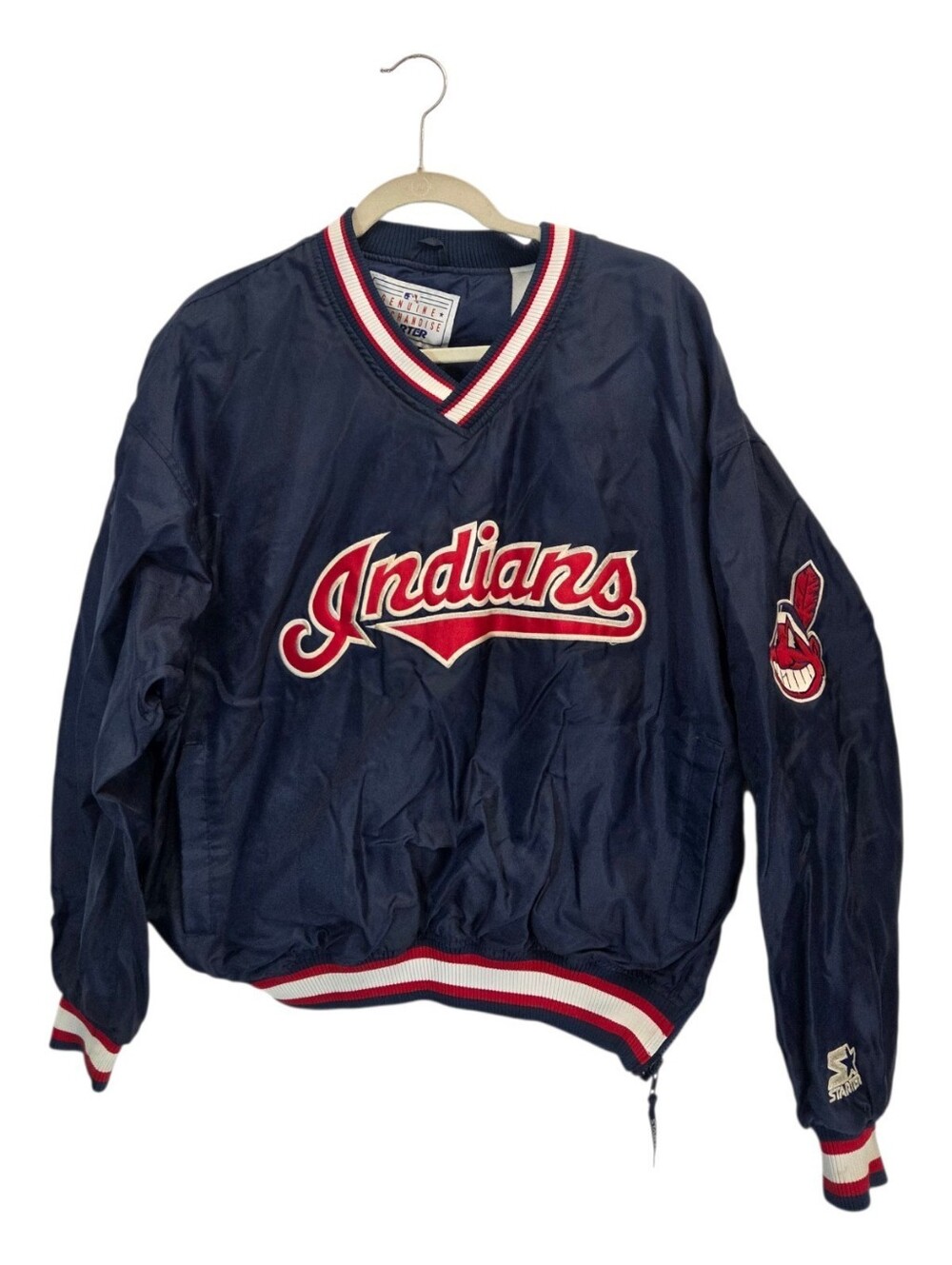 Vintage 90s Cleveland Indians Starter Chief Wahoo Windreaker Jacket Size Medium
